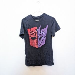 Loot Crate Transformers Split Logo Black Short Sleeve Tshirt, Mens Medium